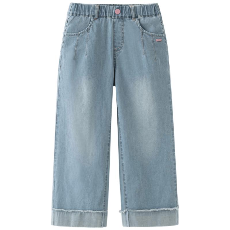DAVE&BELLA Girls Thin Straight-Leg Denim Jeans 130