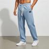 Spring and Autumn Men's Casual Waffle Pants Commuter Straight Versatile Solid Color Straight Pants