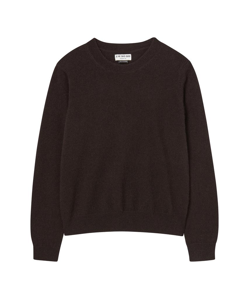 JE NE SAIS QUOI [100% Cashmere] Signature Crew Neck Cashmere Pullover_ Brown