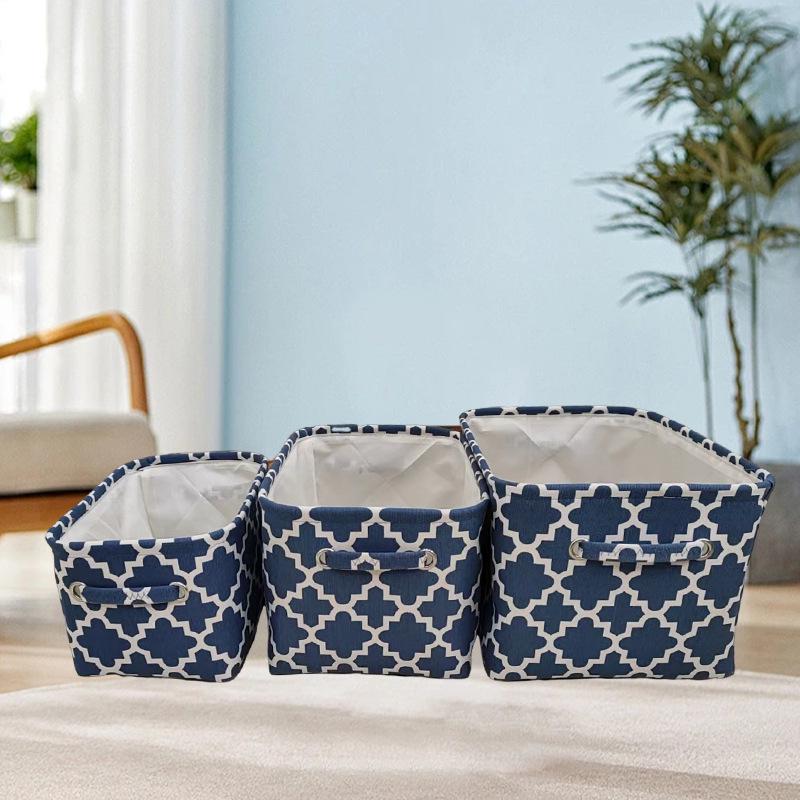 

Foldable Linen Canvas Storage Basket - Large Capacity for Clothes and Toys Large 40*28*22 синий