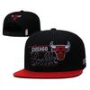Flat Brim Embroidered Baseball Cap Adjustable Sport Sun Hat Bulls Team
