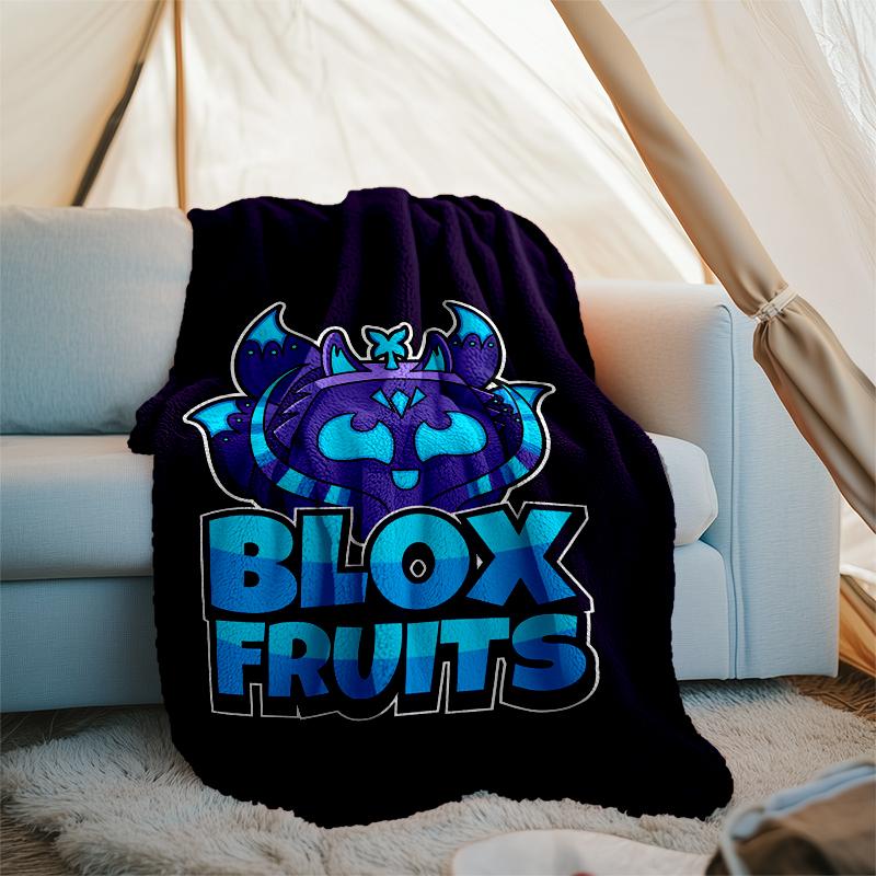 Coperta Stampata Tema Blox Fruits - Perfetta per Divano, Letto, Viaggio e Uso Esterno | Lavabile in Lavatrice, Accogliente e Durevole.