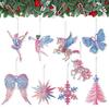Tree Ornament Festive Winter Acrylic Christmas Ornaments Colorful Snowflake Ballerina Dancer Feather for Xmas Tree Decor