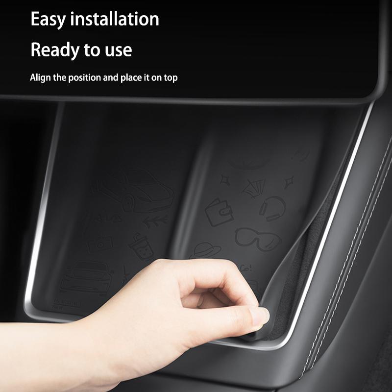 For Tesla Model3 Highland2024 ModelY Juniper2025+Silicone Car Phone Wireless Charging Pad Non-Slip Mat Dust-Proof Car Accessorie