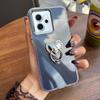 Luxury Bling Rhinestone Heart Ring Bracket Clear Phone Case for OPPO Reno14 F 5G Stand Cover