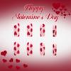 24PCS Shimmering Red Heart Press On Nail Medium Coffin Glossy Finish ABS Material Valentines Party Essential