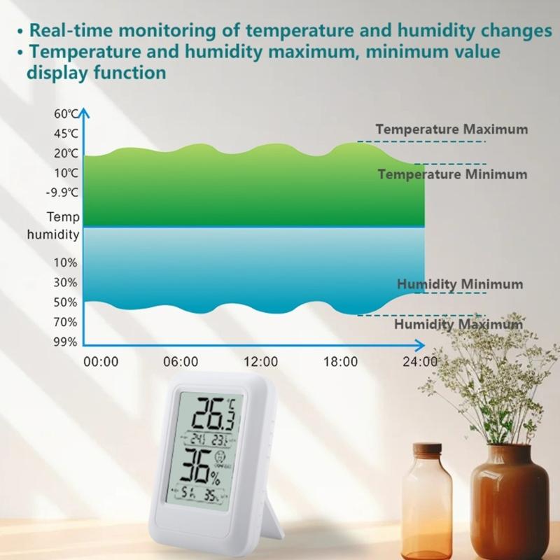 High Precisions Indoor Thermometers Hygrometer Fast Responses Double Display Humidity Temperature Monitor Easy Read