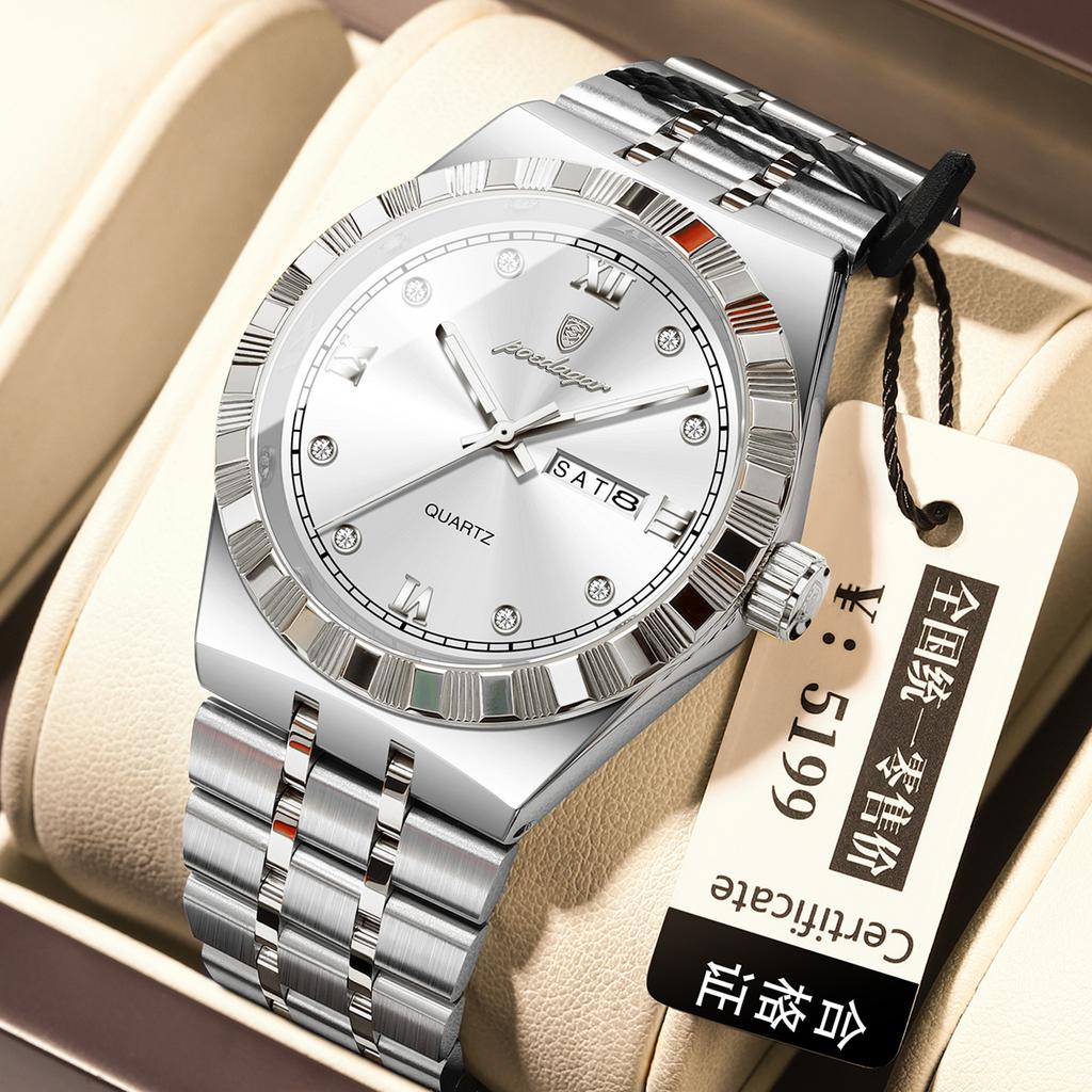Men'S Watch Double Calendar Slim Quartz Watch