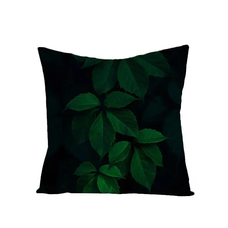 Plant Leaf Pillow Cover Bedroom Room Home Decoration Office Seat Living Room Sofa Cushion Cover 45X45Cm