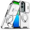 Magnetic Metal Ring Stand Armor Case For VIVO Y31 5G Y21d Slide Push Window Lens Protection TPU Frame Hard Plastic Phone Cover