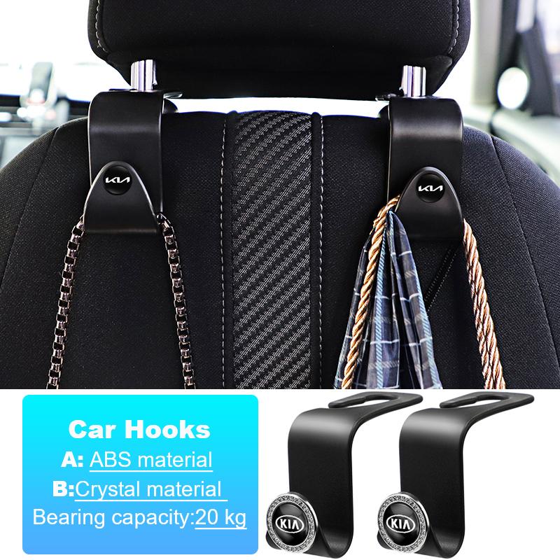 2Pcs Car Seat Headrest Hook Auto Back Storage Holder For KIA GT-Line Rio Ev3 Ev6 Niro Stonic Sportage Ceed Picanto Forte Sorento Kxnhz00