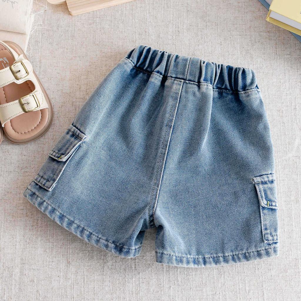 Summer New Boys Denim Shorts Cargo Casual Outwear Quarter Pants Kids Hot Shorts