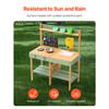 SucceBuy Wooden Mud Kitchen Toys for Kids with Cookware Pots & Accessories Outdoor Toddler Grocery Playset for Childern Cooking