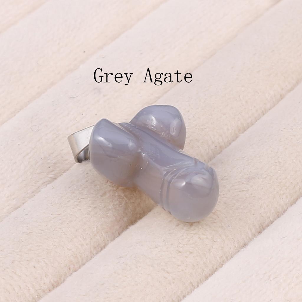 1 pezzo di ciondolo di cristallo curativo Reiki, incisione di cristallo a forma di pene, ciondoli in pietra naturale per la creazione di gioielli fai da te, accessori per collane, regalo per donne, 23x16 mm