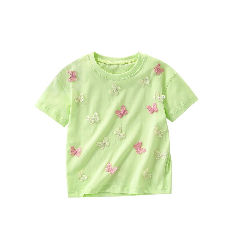 Children s Clothing Summer T-shirts Children s Cartoon Printed T-shirts Knitted Cotton Round Neck Boys  Tops 100