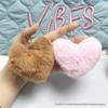 Leopard Print Plush Heart Pendant for Bags and Hair Accessories in Claw Machines