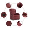 Vidaxl Reclining Chair with Electric Tilting Function, Burgundy, Eco-leather