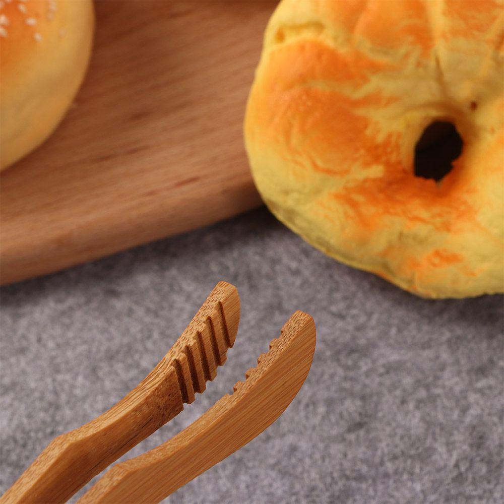 1/2/4Pcs Bamboo Food Tongs Reusable Wood Toaster Tongs Mini Straight Bend Tea Clip Bread Fruits Clamp Kitchen Teaware