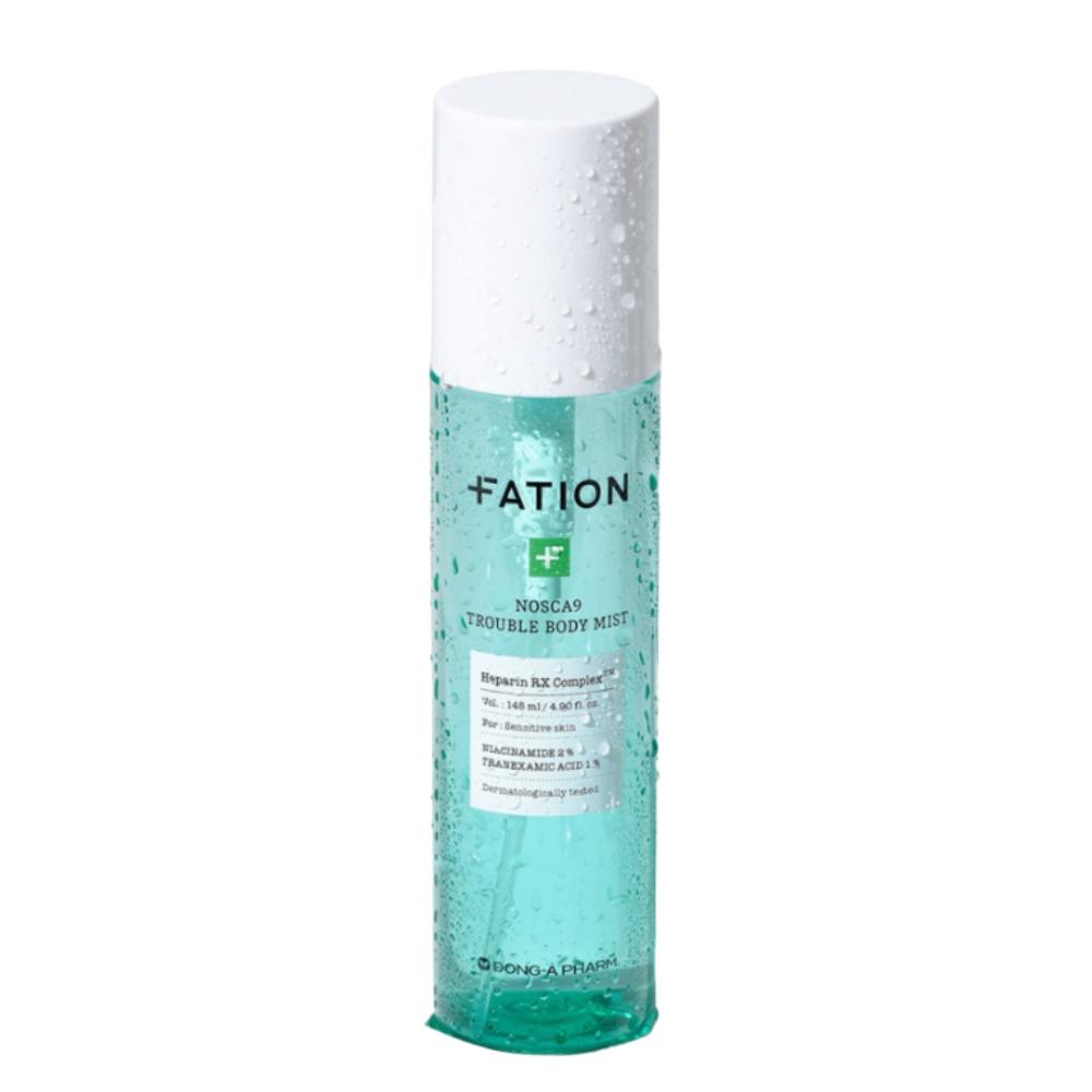 

FATION Nosca9 Soothing Body Mist 145ml: Brightening & Calming Solution for Body Blemishes with Centella, Niacinamide, and Tranexamic Acid