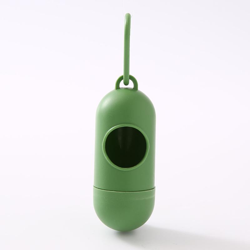Portable Pet Waste Bag Dispenser Pill Shape Bullet-Shaped Garbage Box Cats Dogs Poop Extractive Clean-Up Bags Outside Walking