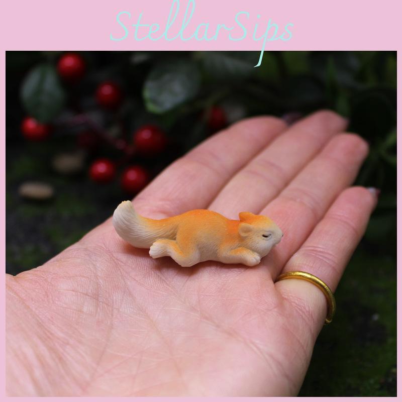 Resin Micro Landscape Animal Decor Squirrel For Fish Tank Aquarium Garden Scene