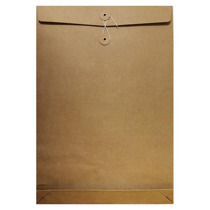 A3 Black Card Kraft Paper File Bag with String Tie for Archival Storage