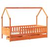 Kids  Bed with Drawers 90 X 190 Cm Solid Pine Wood