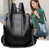 2024 New Fashion Anti Theft Leather Bag Women's Retro Shoulder Bag Large Capacity Travel Backpack