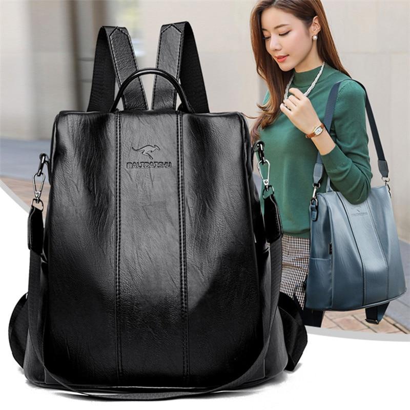 2024 neue Mode Anti Diebstahl Leder Tasche frauen Retro Schulter Tasche Große Kapazität Reise Rucksack