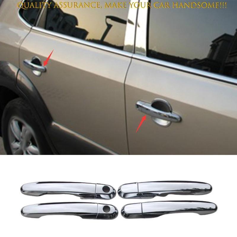 For Hyundai Tucson 2005-2009 Glossy Chrome Exterior Side Door Handle Cover Trim
