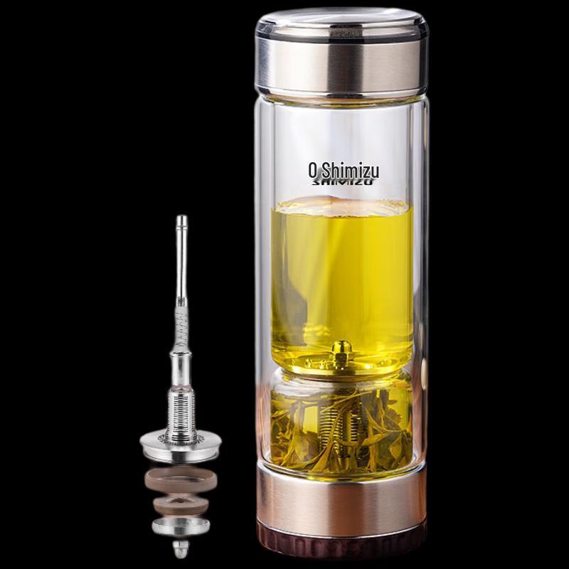 SHIMIZU Tea Infuser Double-Wall Glass Bottle