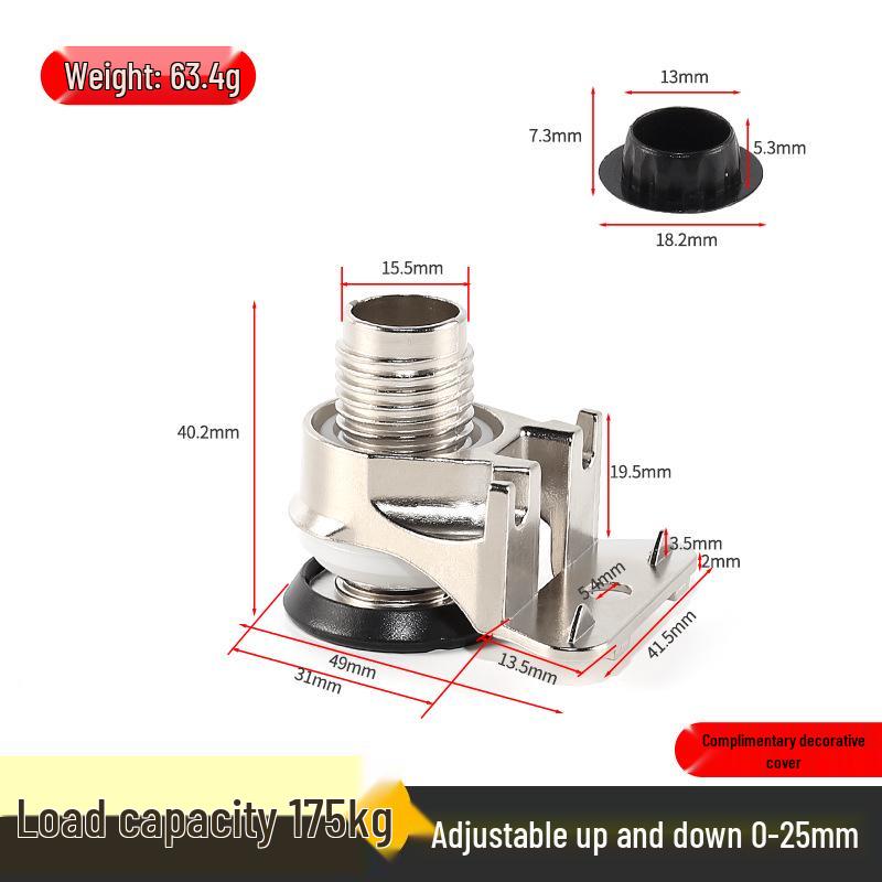 Heavy-Duty Adjustable Zinc Alloy Furniture Support Feet for Cabinets and TV Stands