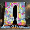 1Pc Posterillustration Print Flannel Blanket, High quality Comfortable for All Seasons, Warmth and Comfort, Perfect for Christmas Gifts