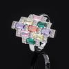 Fashion Color Zircon Snow Lotus Ring Design Sense Colorful Ice Linghua Treasure Tourmaline