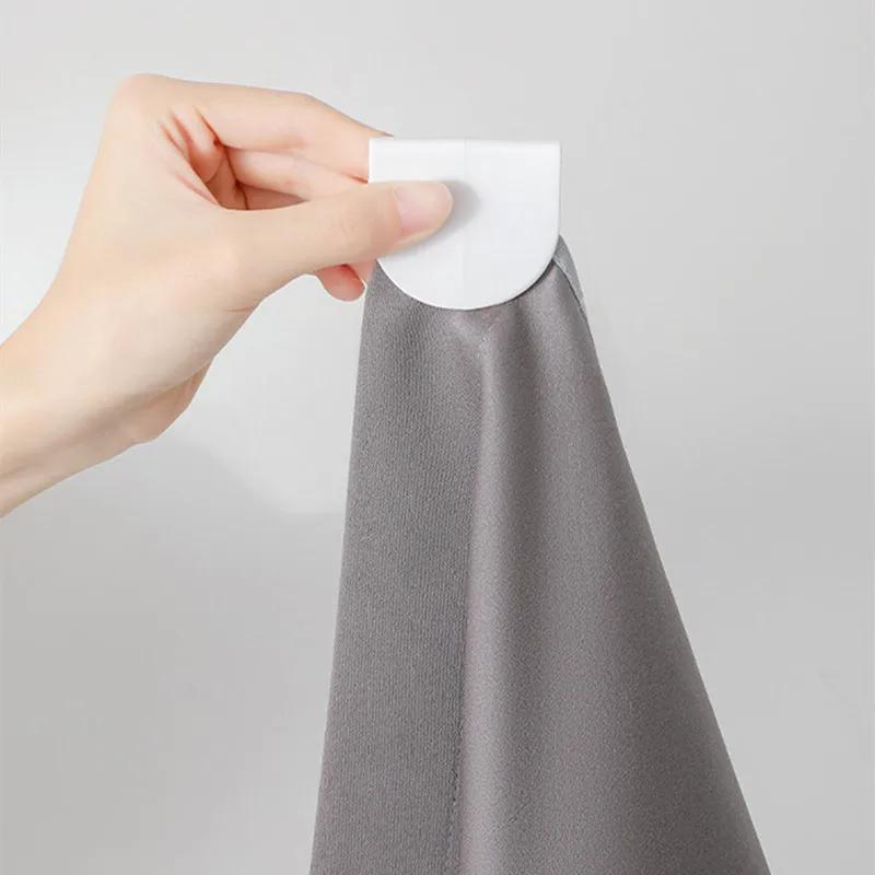 4/8pcs Shower Curtain Clips Windproof Fixer Holder Self Adhesive Curtain Clips Anti Slip Bedsheet Clip Home Decoration Accessory