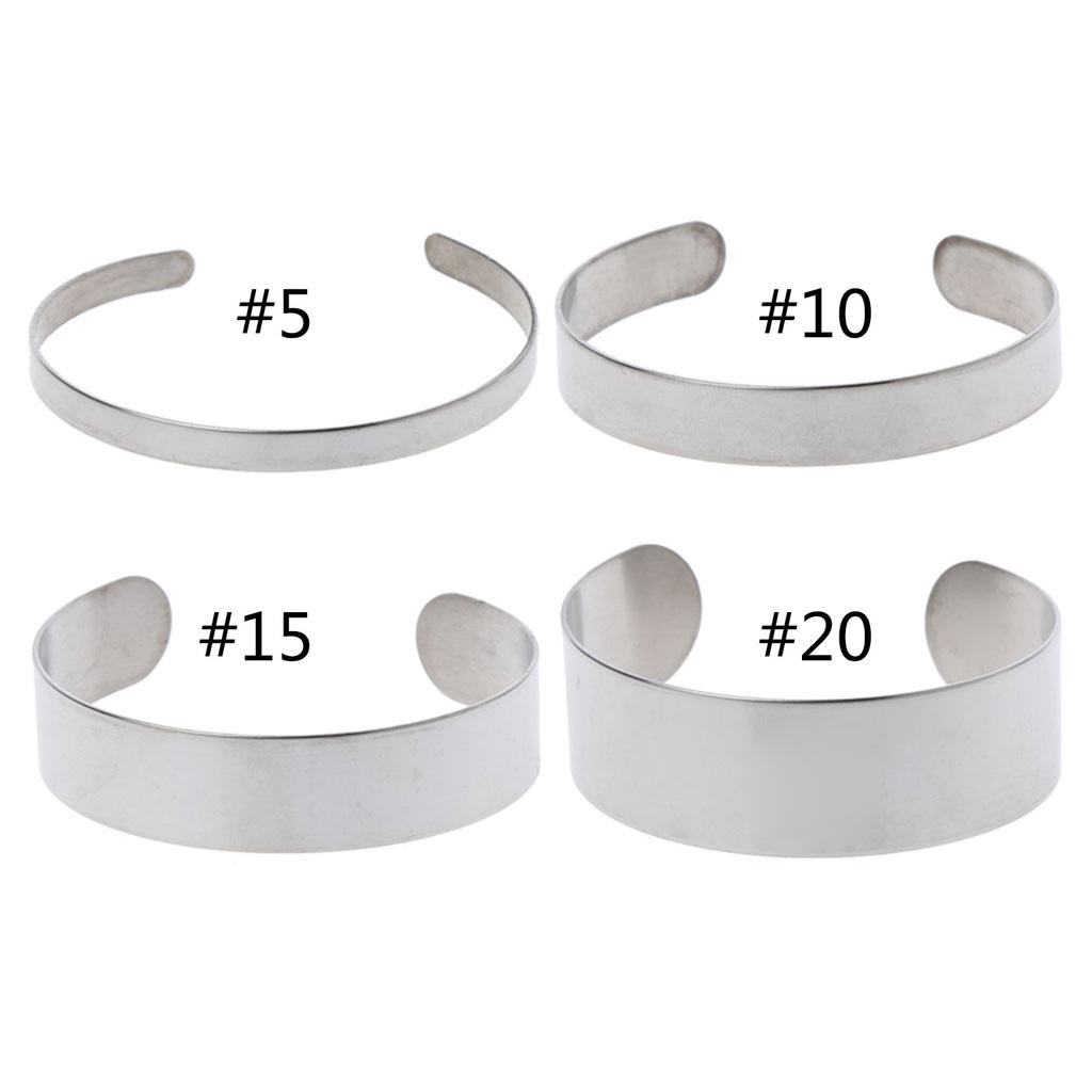 10 Pcs Stainless Steel Bracelet Blank Cuff Bangle DIY Jewelry for Birthday Gift
