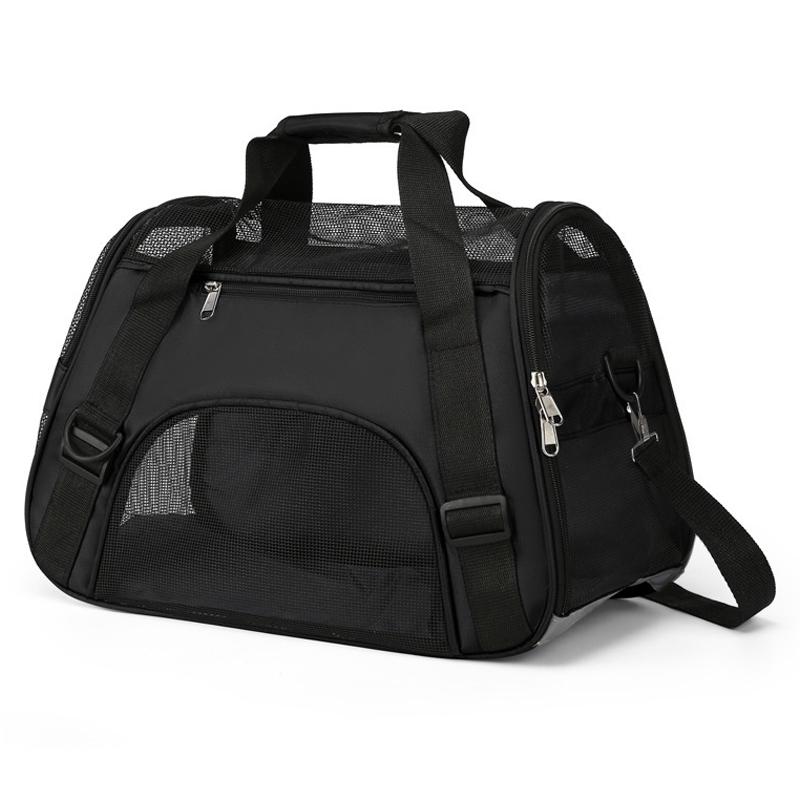 Borse per Gatti Borsa Portatile per Cani Rete Traspirante Borse da Viaggio per Animali Cuccioli per Cani Piccoli Pieghevoli Borsa a Mano per Gatti Borsa da Trasporto L nero
