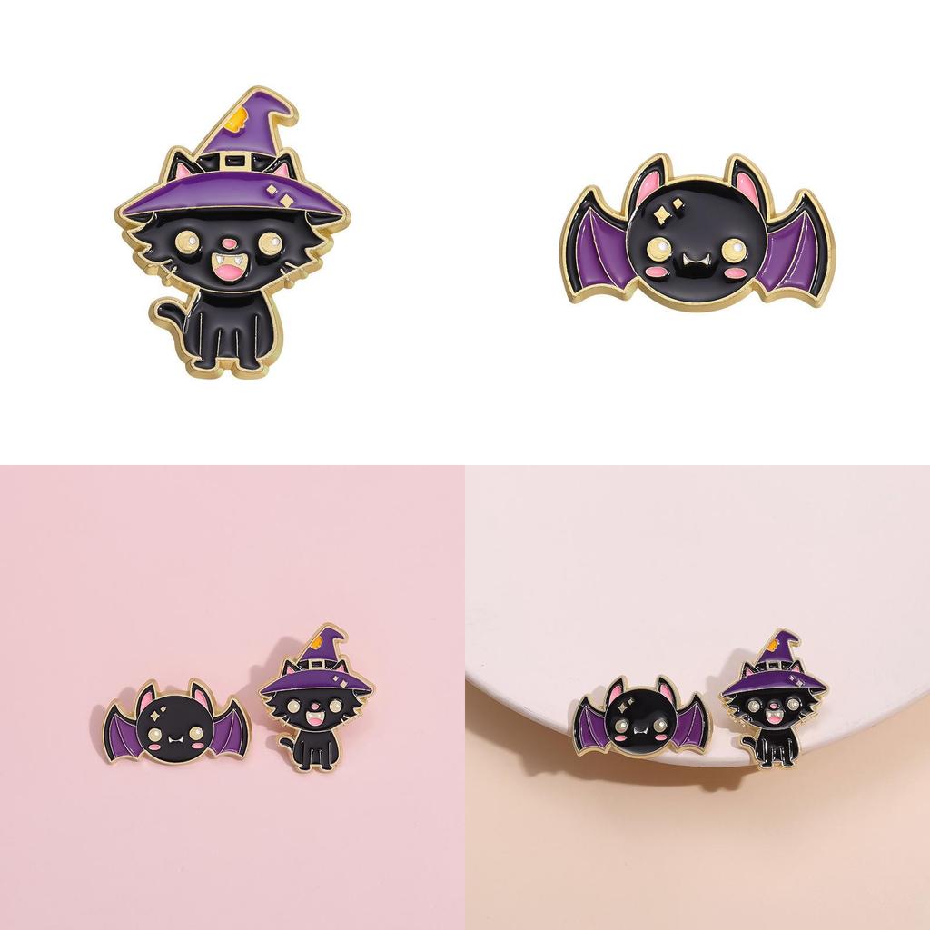 Bat Whimsical Cat Design Alloy Brooch For Trendy Accessories Personalization And