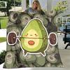 1pc Avocado Printing Lightweight Flannel Blanket, Comfortable and Warm Blanket, for Camping Sofa Bed and Couch Office, Gift