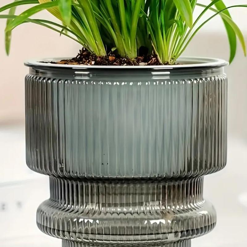 1PC Double-layer Solid Color Soil Cultivation Flowerpot Decorative Potted Pot Desktop Ornaments 3 Colors