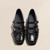 Silver French Retro Ballet Shoes Women's 2025 Summer Square Head Light Mouth Bow Height Increase Within 6 Cm Small Single Shoes