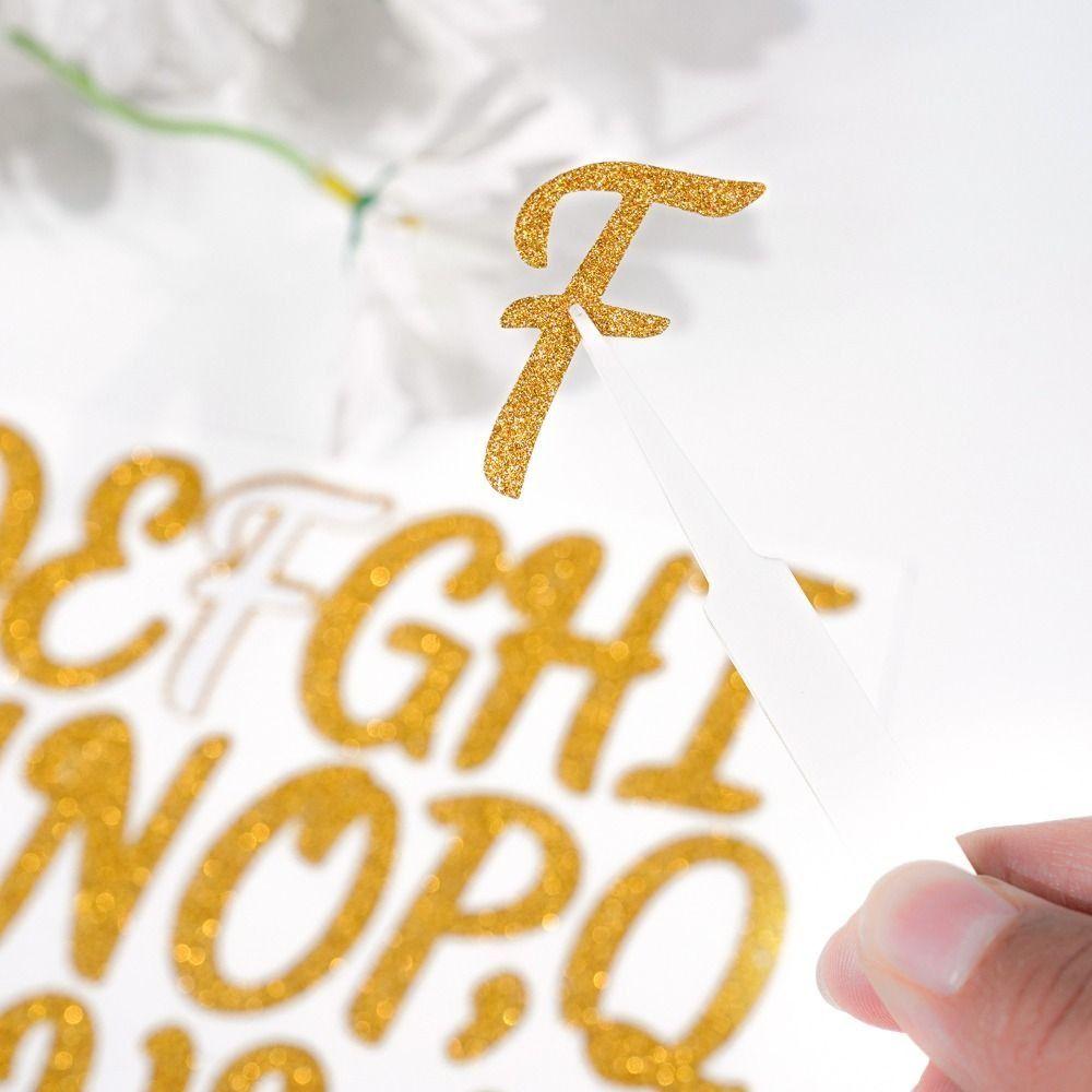 5 Sheets 2/1.5 Inch Alphabet Big Letter Stickers Shiny Silver Letter Number Sticker  Scrapbook