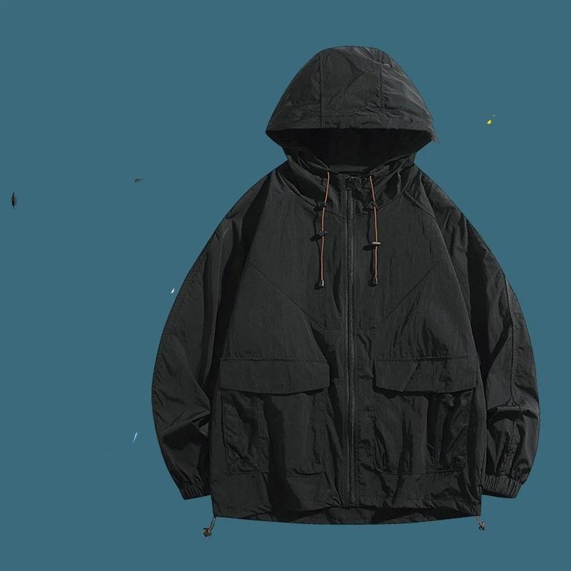 Breathable Quick-Dry Sun Protective Clothing Hooded Pocket Design Outdoor Sunblock Jacke
