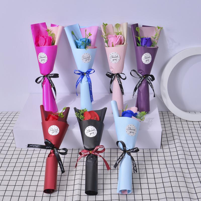 Artificial Soap Flower Rose Bouquet Gift Bags Mother'S Day Birthday Gift Wedding Home Decor  Rose Soap Bouquet Gift
