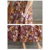 DIMANAF Women 2025 Summer Plus Size Vintage Printing Dress Loose Casual Dress Basic Floral Short Sleeve Long Dress