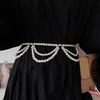Classical Layered Imitation Pearls Belt Chain Lightweight Design Ideal Gift For Fashion Enthusiasts
