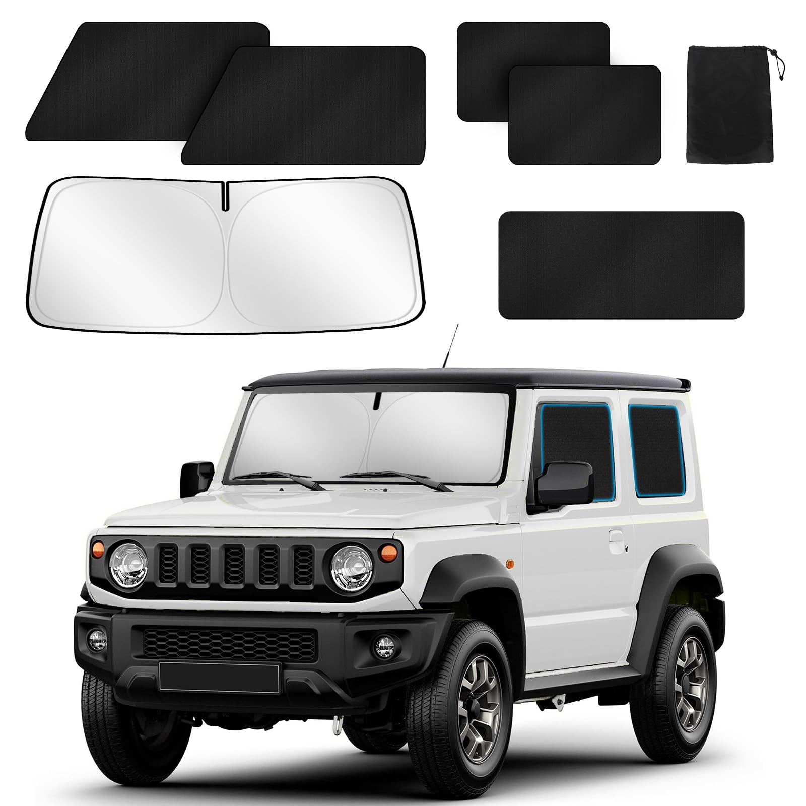 

yzxym Car Curtains for Suzuki Jimny Magnetic Sunshades for Car Side UV Easy Installation and Set of 106BK6 (JB64/JB74) - Curtains, Camping, Curtains, чёрный