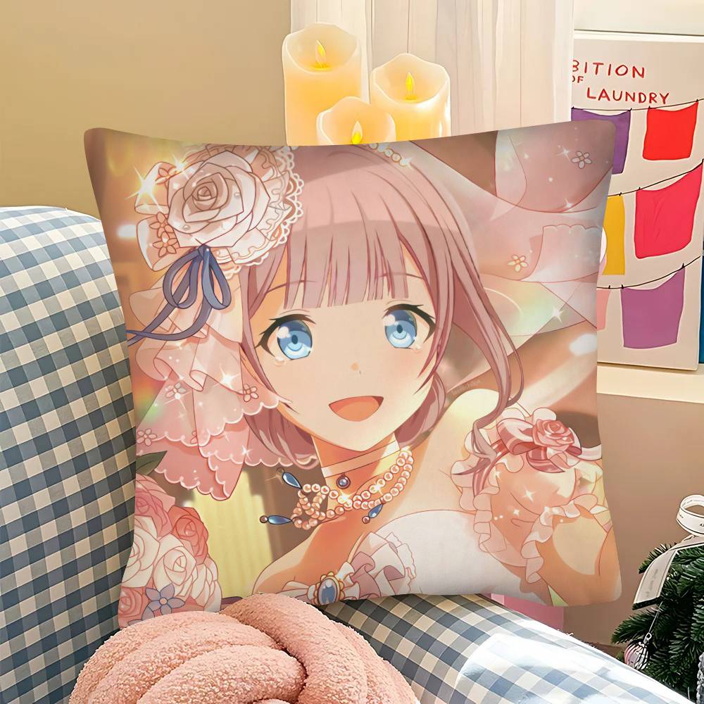 1Pc H-Honami Mochizuki Pillow Case Fashion Square Pillowcase Bedroom Sofa Room Ins Decoration Leisure