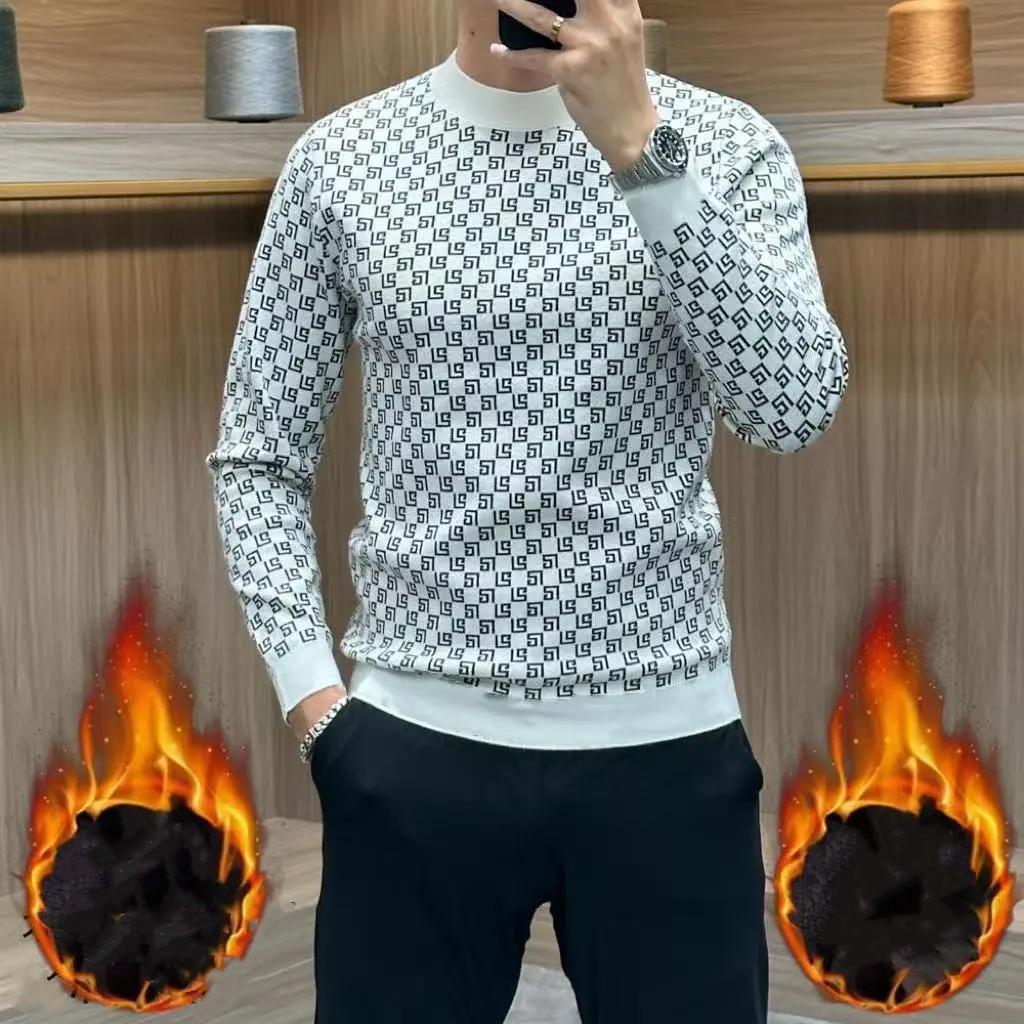 Men Autumn Winter Fleece Thicken Warm T-Shirt O-Neck Long Sleeve Pullover Bottoming Tops