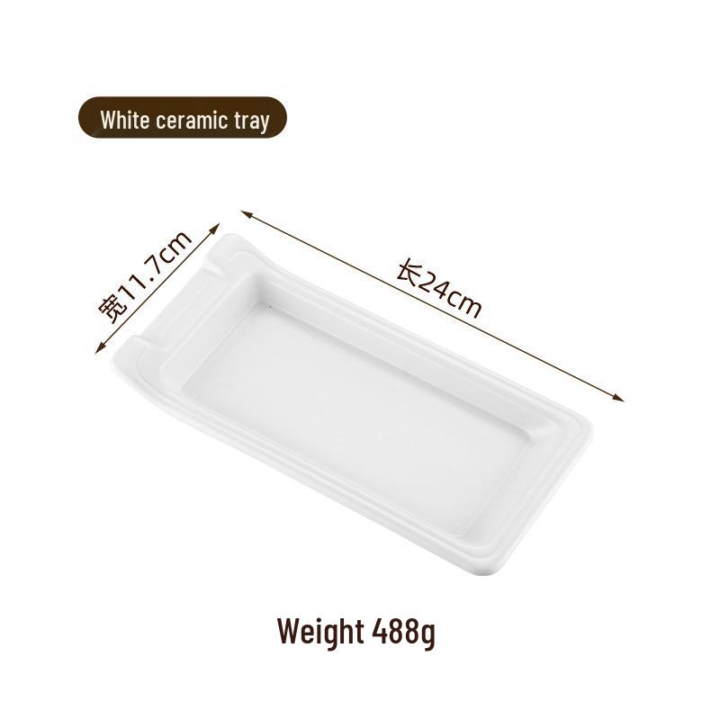 Multipurpose Ceramic Tray for Small Items - Perfect for Tongs, Towels, Spoon Rest, Dish, Bread, or Portioning Spoon.